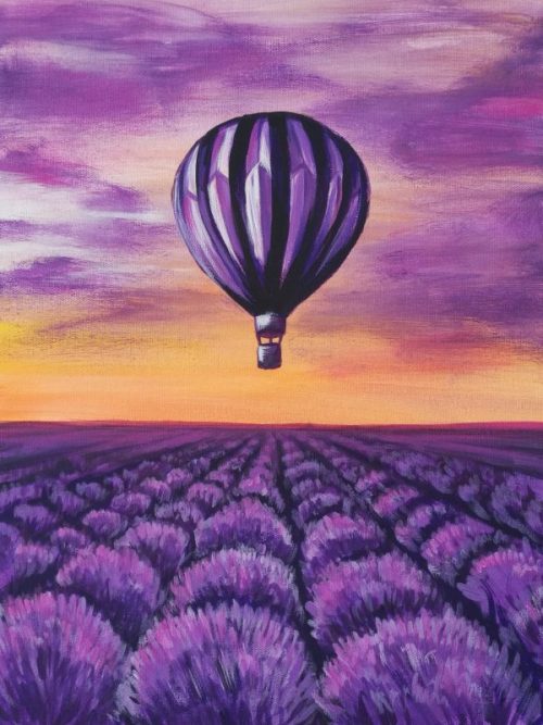 Levendulamező | Otthoni élményfestő csomag | Festő köz élményfestés